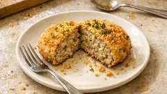 揚げずにサクッと満足：春キャベツたっぷり「スコップメンチカツ」をフライパンで